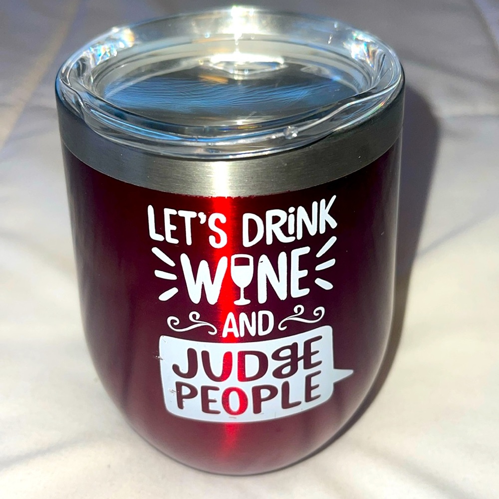 NWT- stemless, stainless steel insulated wine mug. 12 0z.